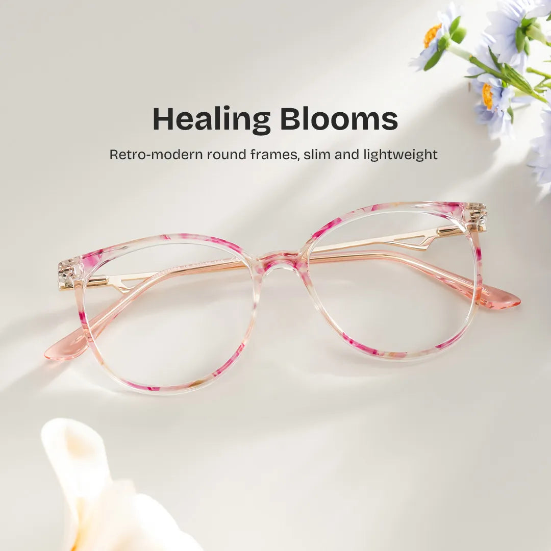 Chanty Petal Pink Round Mixed Glasses for Women | ZEELOOL