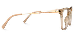 Jacqui Square Beige Eyeglasses and Clear Frame