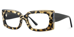 Orduno Brown Leopard Rectangle Shape Eyeglasses | Zeelool