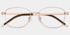 Nicole Gold Wire Frame Glasses in Rectangle Metal Material | ZEELOOL