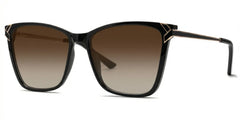 Tricee Square Black Glasses With Gold Arms For Females | Zeelool