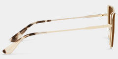 Tessa Khaki Gold Frame Glasses with Cat eye Frame Online | ZEELOOL