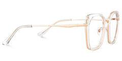 Clear Metal Frame Glasses With Wide Size For Women