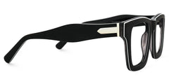 Riley Rectangle Black Frosted Frame Glasses | Zeelool