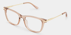 Selena Transparent Beige Rectangle Sparkling Frame Glasses | ZEELOOL