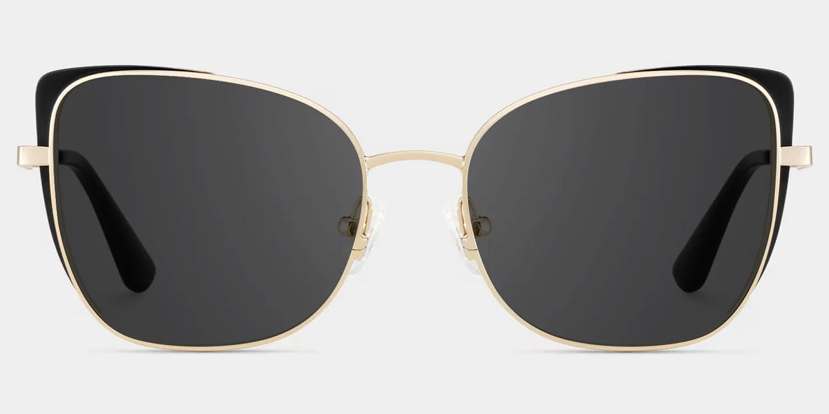 Tessa Black Gold Frame Glasses with Cat eye Frame Online | ZEELOOL