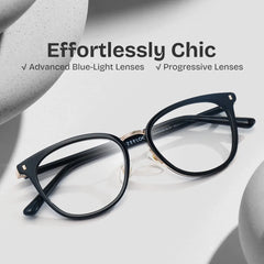 Caden Eyeglasses in Round Black Frame | Zeelool