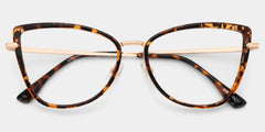 Cat eye Tortoise Eyeglasses- Sloane Mixed Frame Glasses