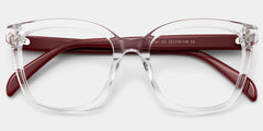 Scarlett Clear Red Frame Glasses with Square Frame Online | ZEELOOL