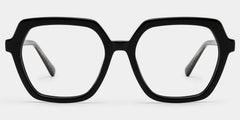Devon Black Hexagon Glasses Frames with Dark Grey Sparkling | ZEELOOL