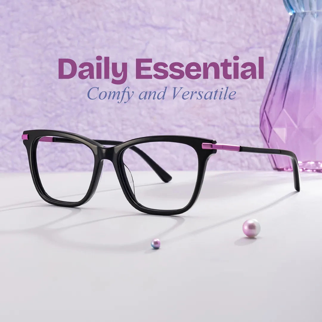 Eliot Rectangle Eyewear with Black