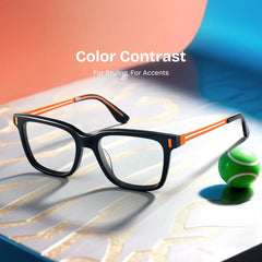 Axel Black Frame Glasses with Rectangle Frame Online | ZEELOOL