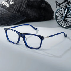 Cozy Blue Frame Glasses with Rectangle Frame Online | ZEELOOL