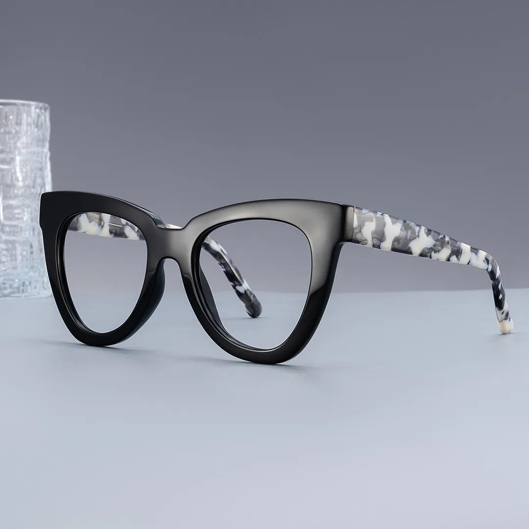 Yaser Cat-eye Black Eyeglasses and Acetate Frames