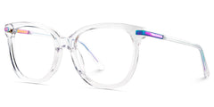 Round Grey Glasses With a Clear Color