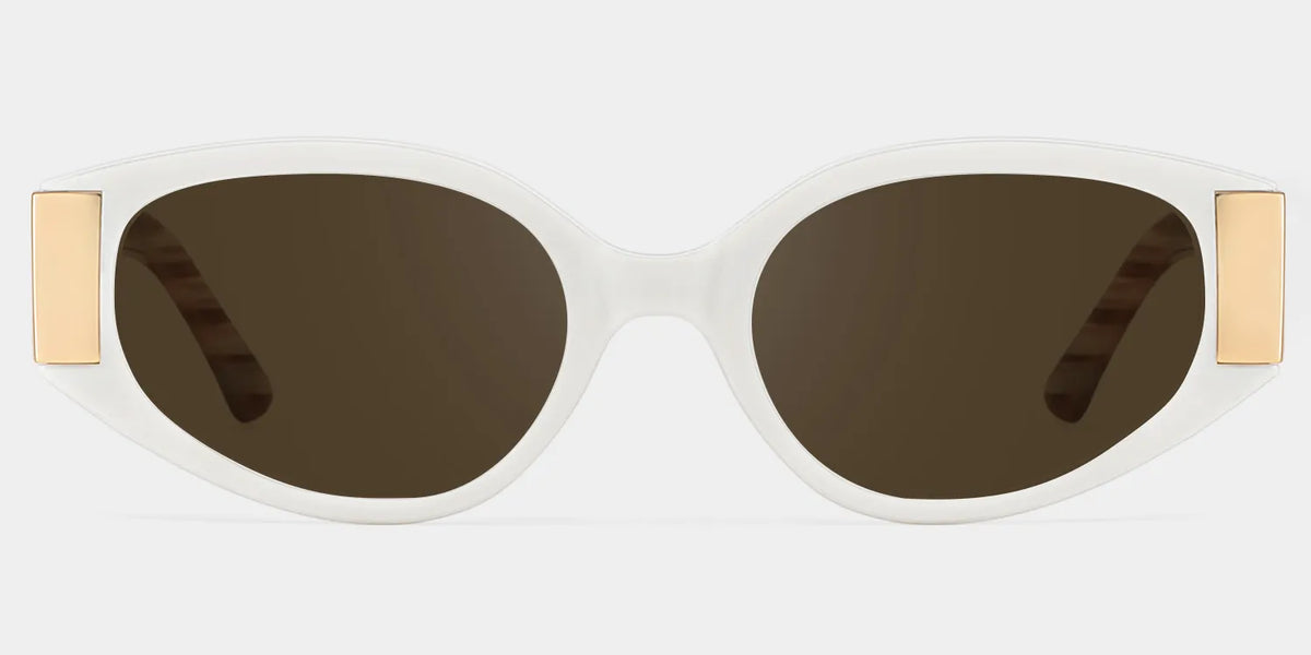Havana white Frame Polarized Sunglasses with cat-eye Style Online | ZEELOOL