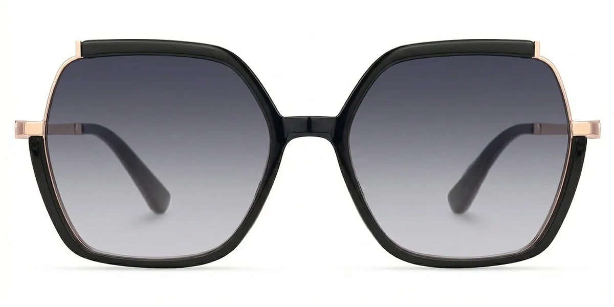 Alexia Mixed-Materials Square Black Frame Glasses | Zeelool