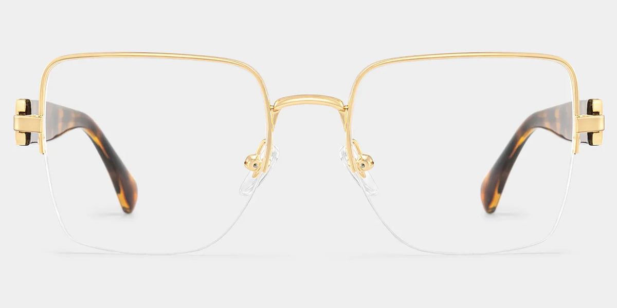 Lauren Gold Tortoise Frame Glasses with Square Frame Online | ZEELOOL