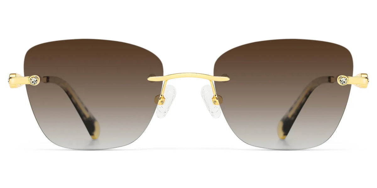 Rectangle Gold Eyeglasses- Seth Metal Frame Glasses