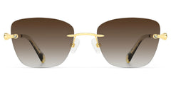 Rectangle Gold Eyeglasses- Seth Metal Frame Glasses