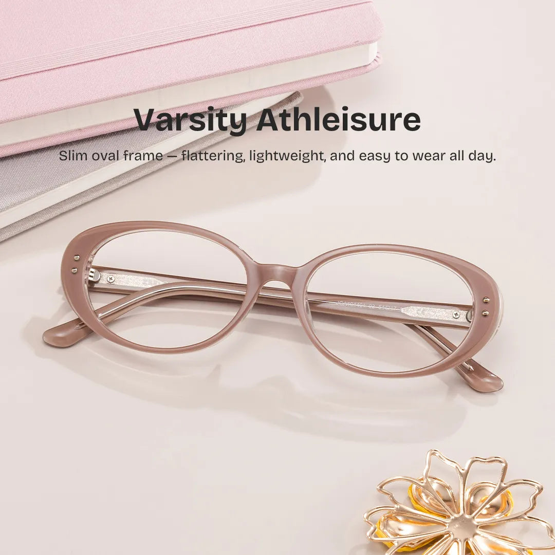 Lennon Brown Oval Glasses | 80s Retro Athleisure