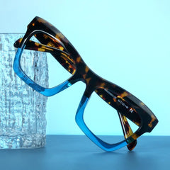 Benitez Square Blue-Tortoise Frame Glasses | Zeelool