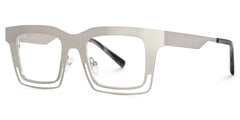 Evan Rectangle Silver Frame Eyeglasses for Males | Zeelool