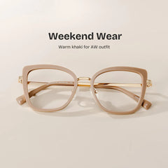 Leila Beige Frame Glasses with Butterfly Frame Online | ZEELOOL