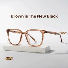 Eliza Light Brown Square Glasses Frames for Women | ZEELOOL