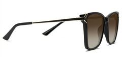 Tricee Square Black Glasses With Gold Arms For Females | Zeelool