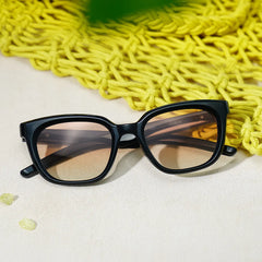 Lyric black Frame Polarized Sunglasses with rectangle Style Online | ZEELOOL