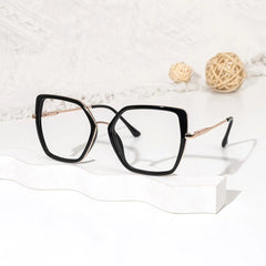 Geometric Keller Black Glasses deals -Zeelool Glasses