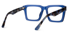 Kenish Designer Eyeglasses in Square Blue Frame