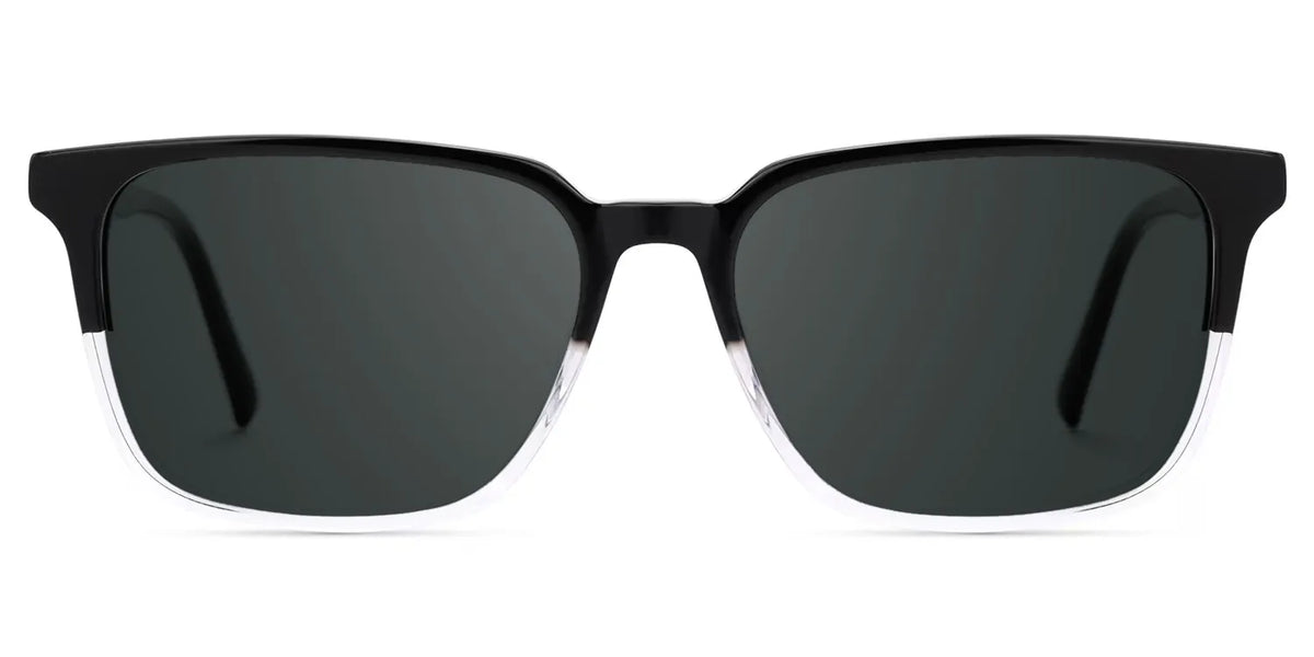 Barnhill Acetate Square Black-Clear Frame Sunglasses | Zeelool