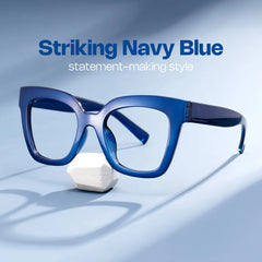 Malcolm Large Square Nerdy Glasses with Blue Color