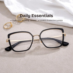 Square Black Eyeglasses- Max Metal Frame Glasses