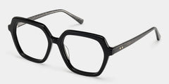 Devon Black Hexagon Glasses Frames with Dark Grey Sparkling | ZEELOOL