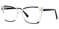 Clear Frame Glasses With Black Sides For Women
