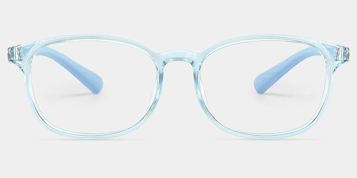 Kids Rectangle Clear Blue Amaker Frame Glasses | Zeelool