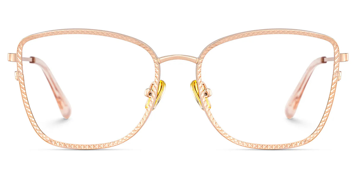 Ronan Eyeglasses in Rectangle Rose Gold Frame | Zeelool