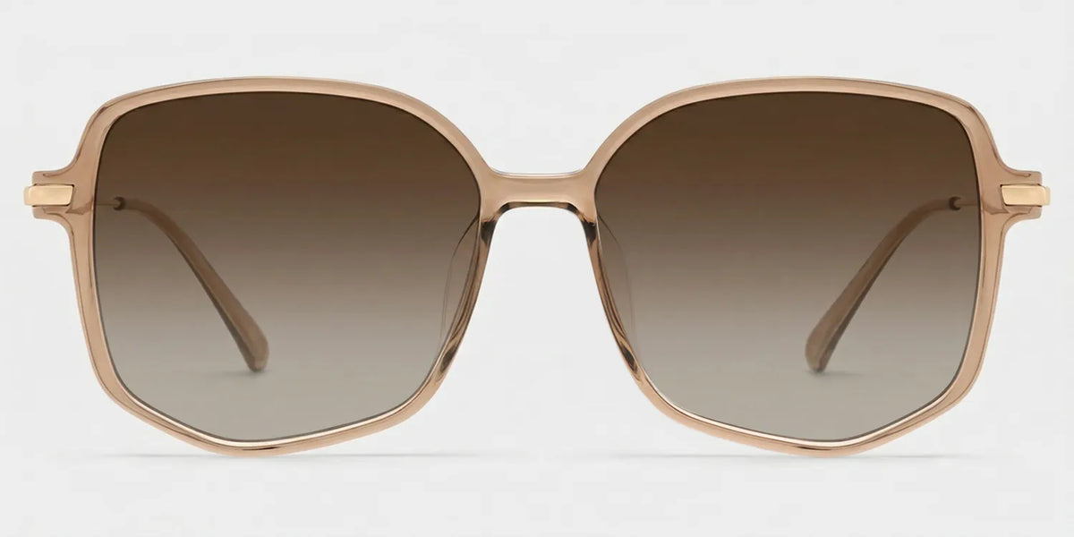 Payton Geometric Beige Frame Glasses | Zeelool Optical