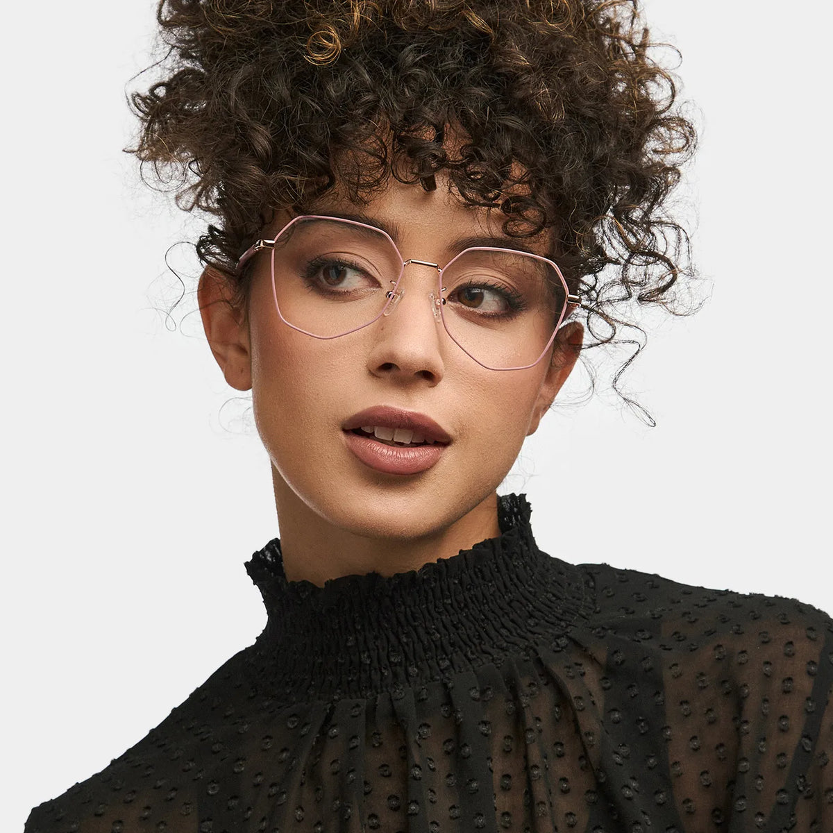 Bivins Geometric Pink Glasses | Zeelool Glasses