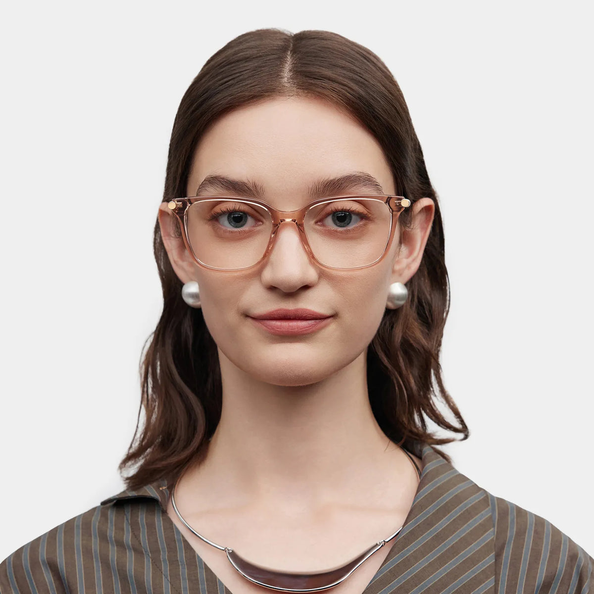 Delilah Square Beige Frame Eyeglasses for Women| ZEELOOL