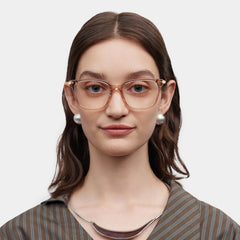 Delilah Square Beige Frame Eyeglasses for Women| ZEELOOL