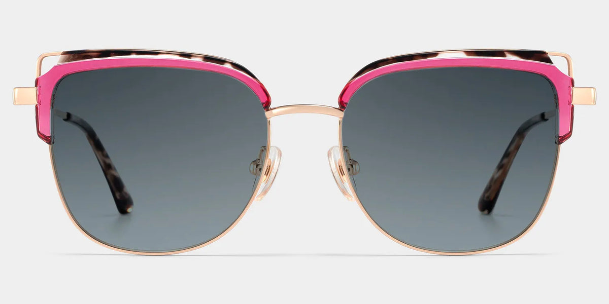 Samson Pink Square Glasses With Tortoiseshell Color-Block Design