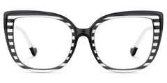 Large Black White Eyeglasses Frames With Cat Eye Shape