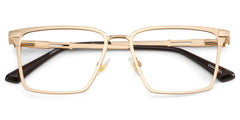 Finn Eyeglasses in Rectangle Gold Frame | Zeelool