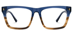 Rectangular Spectacle Frames with Brown Blue Color