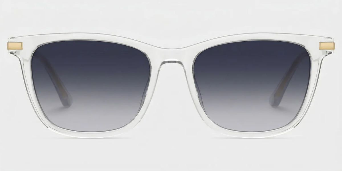 Selena Rectangle Clear White Glasses Bling Frames | ZEELOOL