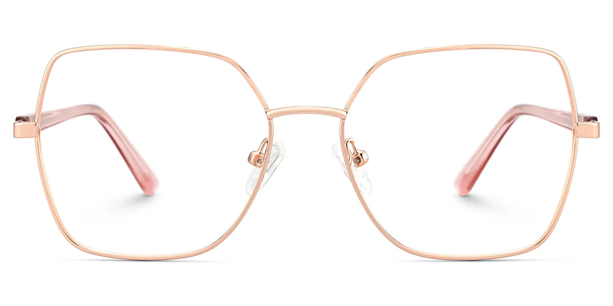 Rose Gold Glasses For Women With Transparent Pink Temples
